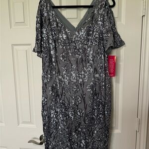 Alex Evenings Silver Sequin Gown